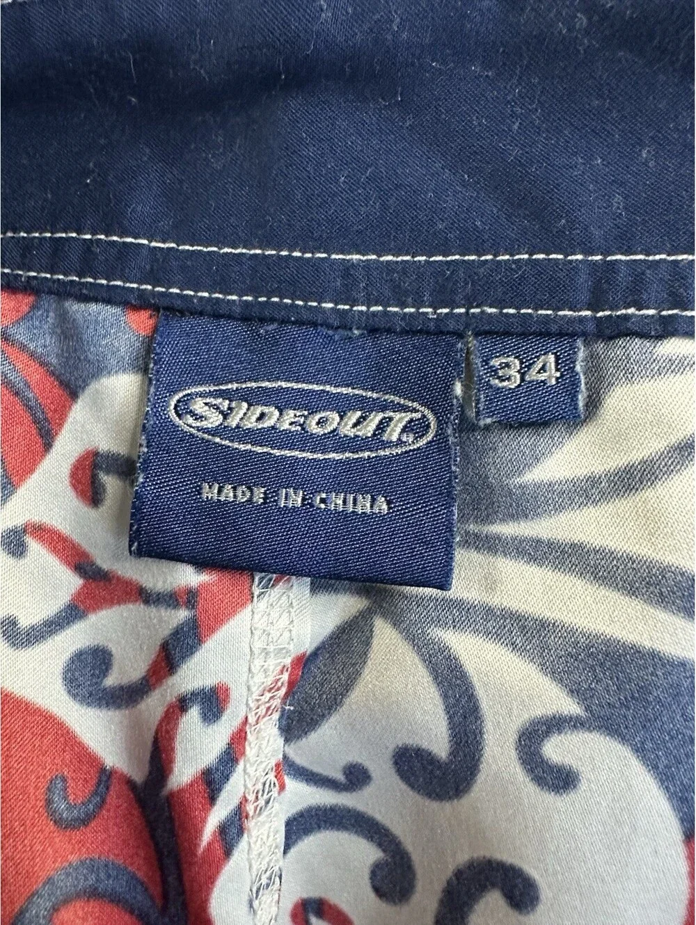 Y2K Sideout Men’s Swimming Trunks size 33, Blue & Red, Hawaii Vibe